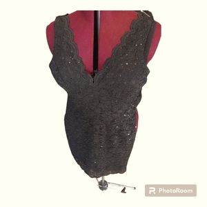 Little Black Dress with lace and sequins. Sz 9/10